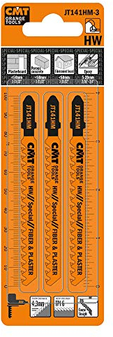 CMT JT141HM-3 Lames de scie sauteuse en carbure pour plaques de plâtre et fibre ciment, lot de 3, I 3 | L 4 | TPI 6 | PKG 3