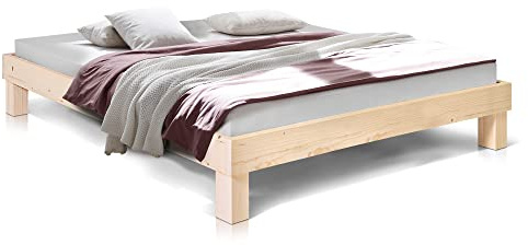 moebel-eins Massivholzbett Pumba Holzbett Doppelbett, Material Massivholz, Made in Germany, 120 x 200 cm, Natur, Standardhöhe
