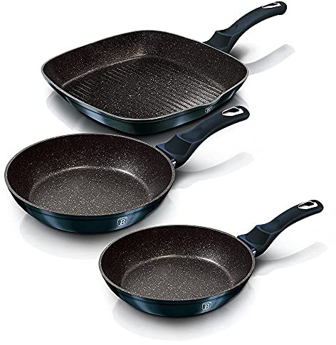 BERLINGER HAUS - Set di pentole 3 pezzi, Metallic Line Aquamarine Edition