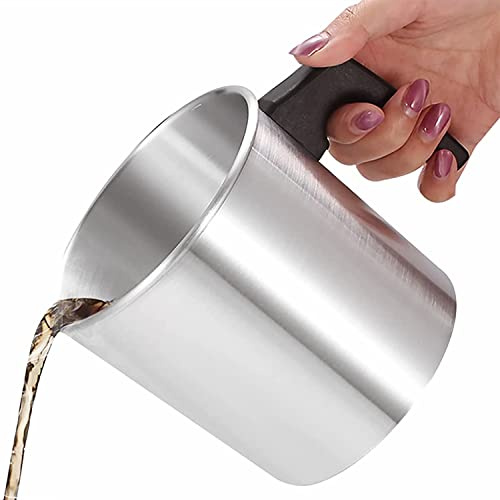 LATRAT Crisol de velas, jarra de metal para derretir cera, vaso de cera de 1,2 l, vela perfumada, jarra, crisol de cera para fabricación de velas y fabricación de jabón