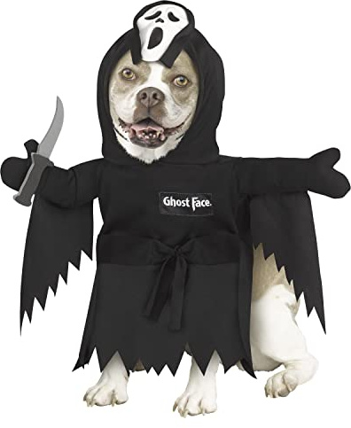 Pet Ghost Face Fancy Dress Costume M