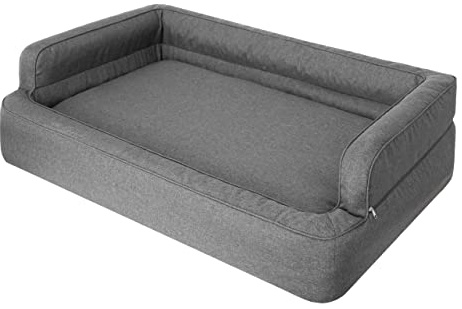 DOGGY Cuccia per Cani e Gatti, Divano Con Fodera Rimovibile, Cuscino, Mobili per Animali, Lettino, Posti Letto, L: 78 x 47 cm, Grafite