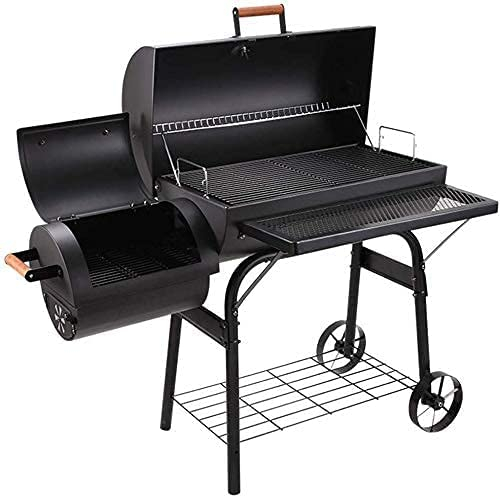 Barbecue Holzkohlegrill BBQ Grill Tragbarer Holzkohlegrill Outdoor Smoker Barbecue Holzkohlegrill Garten für Camping im Freien, Picknicks, Hinterhöfe, mit 2 Rädern