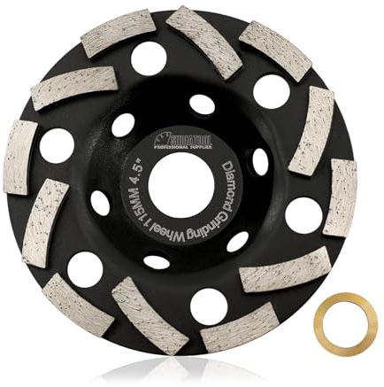 SHDIATOOL Diamond Turbo Grinding Wheel, Concrete Cup Grinding Disc 115mm for Cleaning Shaping Polishing Cement Stone Marble Granite Masonry