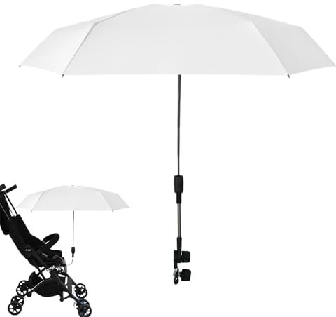 Baby Stroller Umbrella | Pram Parasol Pram Umbrella | 360° UV Protection Pram Parasol Baby Stroller Canopy with Adjustable Clamp for Pushchair Pram, Baby Strollers, Beach Chair