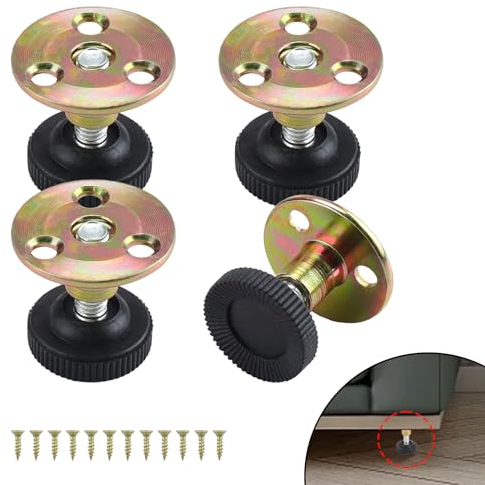 TIANLIN Patas Regulables para Muebles 33-45 mm M8x20mm - 4 Piezas para Sofás y Cocina - Base Reforzada con Rosca Profunda para Estanterías y Cómodas