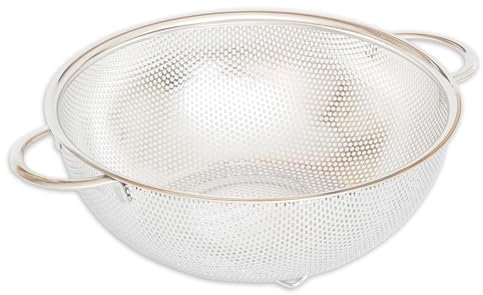 GRANA HOME Edelstahl-Sieb – Robustes Küchensieb mit Griffen - Feines Sieb für Nudeln, Gemüse & mehr - Stabil und langlebig