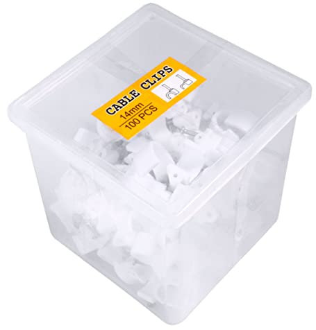 SHINEOFI 100pezzi Morsetto in Pvc Gancio Supporto Per Tubi Elettrici Clip Chiodi in Acciaio Supporto Parete Per