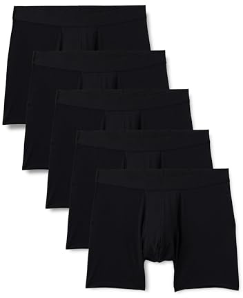 Amazon Essentials Men's Super Soft Modal Boxer Briefs, Black, X-Large