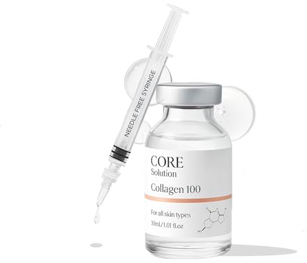 FEEL MATRIGEN Collagen 100 Ampoule – Skin Elasticity & Anti-Aging Serum for Fine Lines and Wrinkles – 30mL + Needleless Syringe
