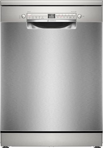 Bosch SMS2HTI06E Serie 2, Lavastoviglie Smart da libera installazione, 13 coperti, Cestelli personalizzabili, Motore Eco EcoSilence Drive, Acciaio spazzolato anti-impronta, 60 cm.