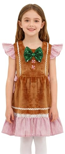 TSSOE Pepparkaksdräkt, baby, flicka, juldansklänning, pepparkaka, cosplay, karneval, festdräkt