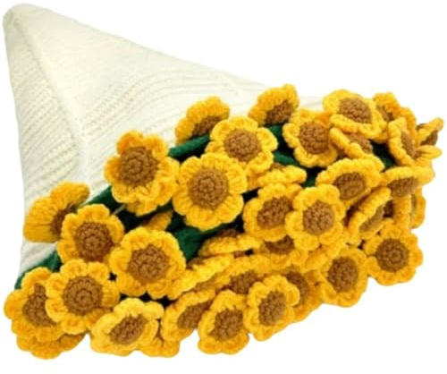 Manta De Ganchillo Con Ramo De Girasoles, Mantas De Flores Hechas a Mano, Regalos Redondos De Punto Con Flores Para Día De Madre, Cumpleaños De Abuela, Profesora, Amiga, Decoración Del Hogar,