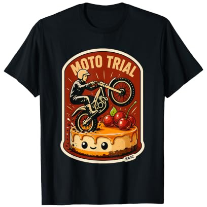 Moto Trial Gâteau Cascades Et Cerises T-Shirt