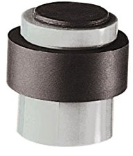 Vachette Butée de Porte 3737 - Utilisation sur Porte d'Intérieur - Bonne Force de Retenue - Corps en Aluminium et Ruban Amortisseur en Élastomère Absorbant les Chocs - Inclus Vis et Chevilles - Argent