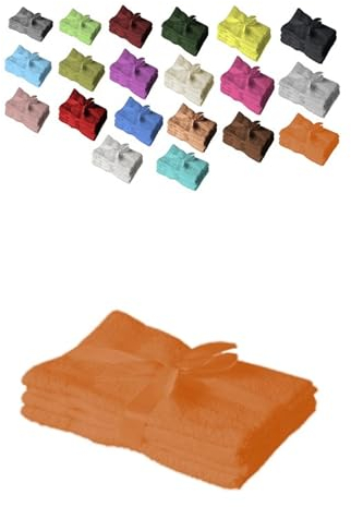 EXKLUSIV HEIMTEXTIL Gästehandtuch 4er Set 30 x 50 cm Terrakotta