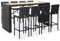 vidaXL Akazienholz Gartenbar Set 9-TLG. Theke Bar Tresen Gartentheke Bartisch Stehtisch Barhocker Barstuhl Gartenmöbel Poly Rattan Schwarz
