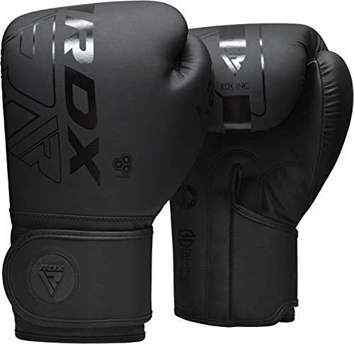 RDX Boxhandschuhe, Muay Thai Kickboxen Sparring, Maya Hide Leder Kara Boxing Gloves Männer Damen, Boxsack Punchinghandschuhe, Kickboxhandschuhe MMA Kampfsport Training Adult 8 10 12 14 16 18oz