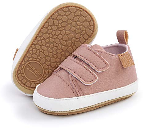 RVROVIC Baby Boys Girls Sneakers Anti-Slip Oxford Loafer Flats Infant Toddler PU Leather Soft Sole Baby Shoes(12-18 Months,Toddler,3-Pink)