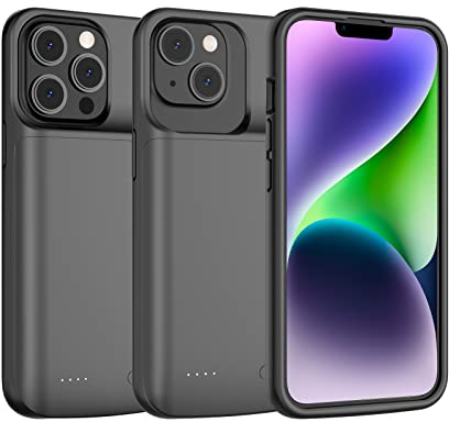 JCK Funda de bateria para iPhone 14/14 Pro/13/13 Pro, 6.1”, Estuche de Carga portátil Delgado Mejorado de 7000 mAh Estuche de batería extendido Banco energía Recargable Externa Cargador Battery