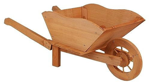 Fornord Porta piante carriola legno naturale