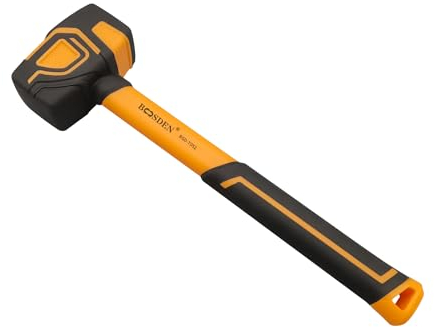 BOOSDEN Martello in Gomma, 350g, Martello da Campeggio, Testa Massiccia e Impugnatura Ergonomica, Martello con Superficie di Battuta Morbida, Nessun Danno ai Pavimenti, Lavorazione del Legno