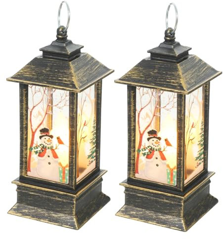 OSALADI 2st Weihnachtslampe Geführte Schneemannlaterne Led-Lampe Weihnachtslaterne Schneemann-weihnachtsdekoration Engel-nachtlicht Kunststoff-schneekugel Mit Led Winter Hängende Laterne