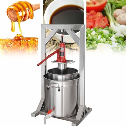 URJWAN Presse-Fruits à Vin, Presse-Agrumes Multifonctionnel Commercial pour Aliments, Raisin/Pomme Manuel en Acier Inoxydable avec Jus De LéGumes Et Baies Hydrauliques,22L