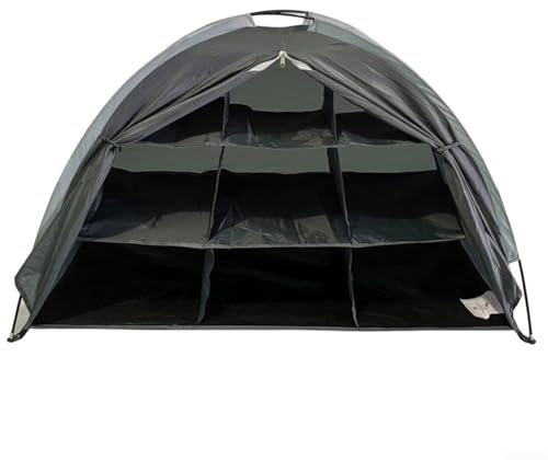 Armoire de rangement d'extérieur pour salle à manger, tente de camping, organisateur de chaussures de camping, 9 étagères pour rester organisé, économisez de l'espace (marron)