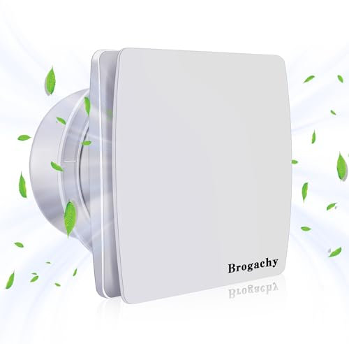 Brogachy 150mm Extractor de Baño, 135m³/h Ventilador Extractor de Aire 20 W Antirretorno extracción, ventilación estándar, para baño, cocina, válvula de no retorno protección IPX4.