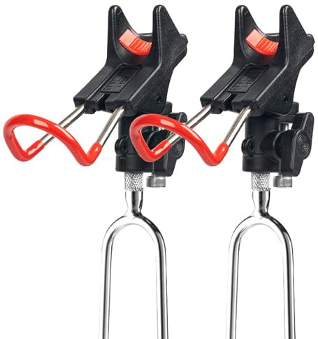Sgehai 2 Stück rutenhalter,angelständer rutenhalter,-rutenhalter angel 360°einstellbar,angelruten rutenhalter edelstahl robust, stabil und langlebig