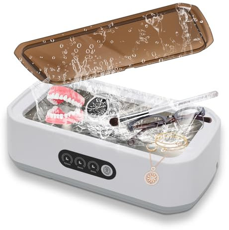 Nettoyeur Ultrasons 650 ml, Nettoyeur Ultrasons Lunettes Professionnel avec 3 Réglages de Temps 49kHz Nettoyage en Profondeur, pour Bijoux, Dentier, Montres, Lunettes, Colliers, etc