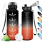 Trinkflasche Sport 1.5L, Wasserflasche Sport Auslaufsicher mit Zeitmarkierung, Trinkflaschen Kohlensäure Geeignet, Trinkflasche mit Filter, Sportflasche für Fitness, Gym, Schule, Outdoor, Yoga