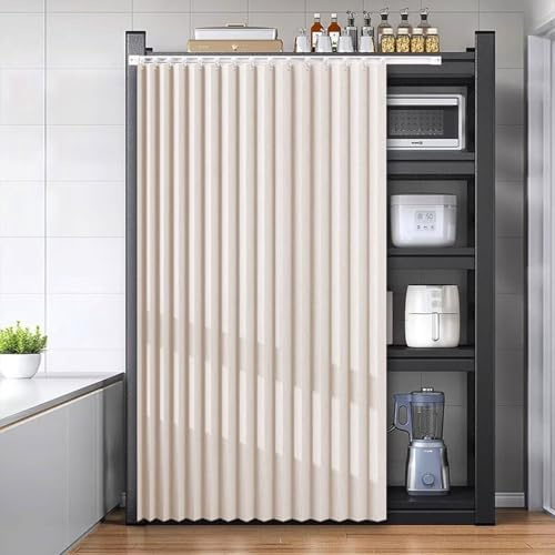 Cortinas de Armario para Cocina, Cortinas de Gabinete, Cortinas Antipolvo Plegable con Riel Deslizante para Armarios Sin Puertas, Protección de la Privacidad, Personalizable(Blanco,Cabinet W100xH200cm
