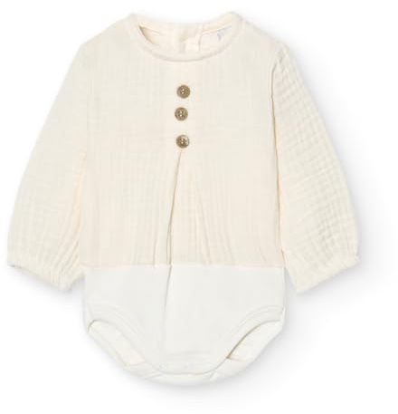 BABIDU Långärmad babybody i 100% bomull, babybody för nyfödda av mjukt bambulatyg, andas och allergivänliga för känslig hud, knappstängning, unisexkläder för pojkar