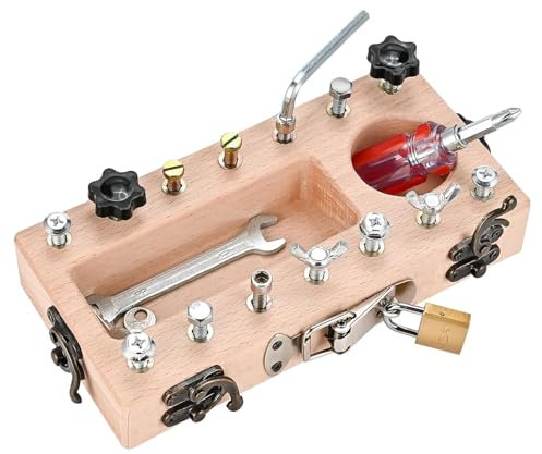 Montessori Schraubendreher Board Set, Montessori Spielzeug für 3 4 5 Jahre alt, Kinder Holz Spielzeug, Holz Schraubbrett, Motorikspielzeug, Geschenk für Mädchen Jungen