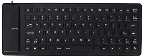 Generic Mjukt Silikontangentbord, Rullbart Tangentbord Mjuka Bekväma Olika Färger Dämpar Knappen Helt Förseglad Design för PC -notBook (Svart)
