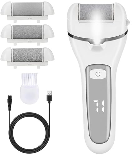 Binnan Pedicure Elettrico Professionale, Lima Elettrica per Piedi con 3 Rulli di Ricambio, Set Calli Rimozione Ricaricabile per Calli, Talloni Screpolati, Pelle Morta