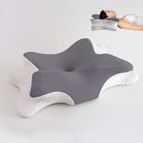 Almohada Cervicales y Cuello, 3 en 1 Almohadas Cervicales para Dormir, Almohada Ergonómica, Almofada Cervical Ergonómica, Almohada Ortopedica Cervical para Dormir de Lado y Boca Arriba, 65x40x10/12cm