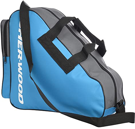 Sherwood Schlittschuhtasche, Inliner-Tasche für Erwachsene und Kinder, Eishockey-Bag, ideal für Rollschuhe und Eislaufschuhe (Blau)