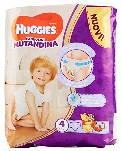 Huggies PANNOLINI Mutandina Einweg-Windeleinlagen, Kinder/Mädchen, Windel, 9 kg, 14 kg, mehrfarbig, 15 Stück
