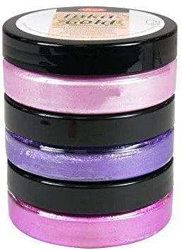 Viva Decor Inka Gold 3er Farbset (Girl Like) Metallic Effektfarbe, Metallglanz Polierfarbe, Effekt Farbe Metall, Bastelfarbe, Dekofarbe