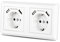 Sasudose Doppelsteckdose mit 4 x USB Anschluss, USB Schuko Wandsteckdose Passt in Standard 2-fach Unterputzdose, Schutzkontakt USB Steckdose Unterputz System 55 Reinweiß Glänzend weiß