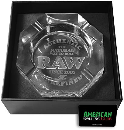 RAW Crystal Ashtray | Includes American Rolling Club Scoop Card