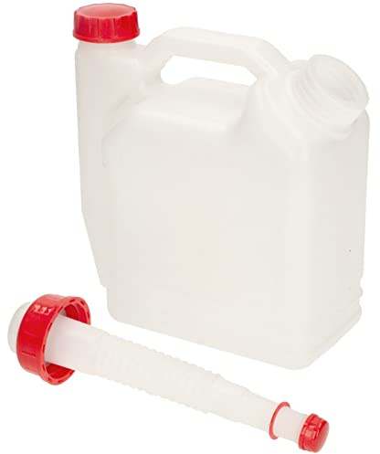 KOTARBAU Double bidon pour carburant et huile 1 l + 0,4 l 2 en 1 avec bec verseur pour carburant et huile, en plastique, blanc