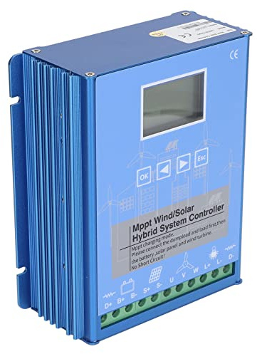 Wind Solar Hybrid Laddningsregulator, 1000W Vind 8100W PV, LCD-energiladdningsregulator, 24V 48V Automatisk Identifiering, MPPT, för Vindkraftverk, Solpaneler, Kompletterande System