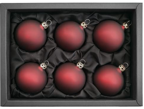 “Christmas Classic” – 6 cm Weihnachtskugeln/Christbaumkugeln rot matt
