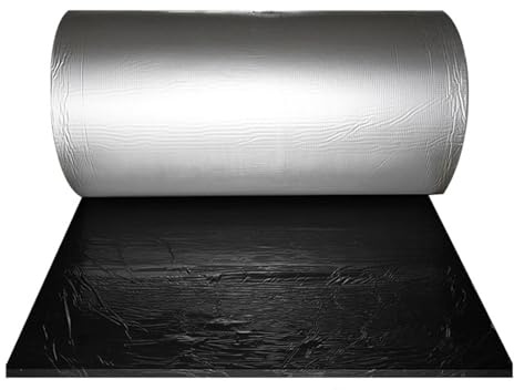 Loft Insulation Roll Aluminium Film Soundproof Vapour Barrier Self Adhesive Radiator Foil Reflective Thermal Foam Heating Insulation, for Windows Floor Van Camper Wall Roof, 5mm Thick (Size : 1mx2m)