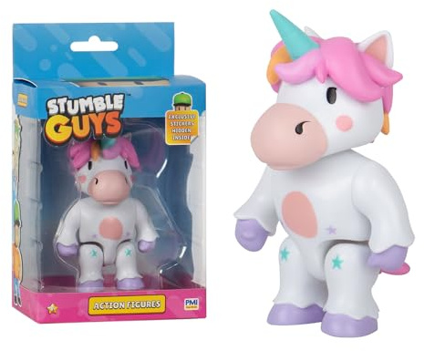 Bandai - Stumble Guys - Sprinkles - Statuetta 11 cm con adesivi - Personaggio articolato - Personaggio videogioco Stumble Guys - PMS6010C