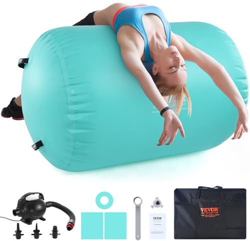 VEVOR Aufblasbare Airroll 80 x 132,5 cm, Gymnastik-Rolle Multifunktionale Tumbling-Matte Heimgebrauch, Fitnessstudio, Yoga, Cheerleading